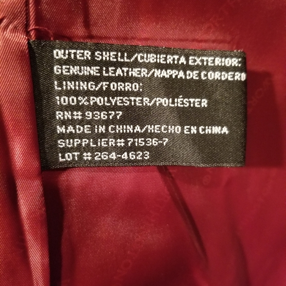 Red Lambskin Jacket by Worthington 1X - Picture 4 of 5